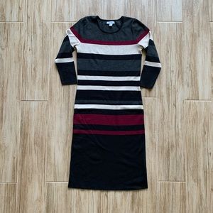 NY&Co 3/4-sleeve striped sweater dress Size S EUC